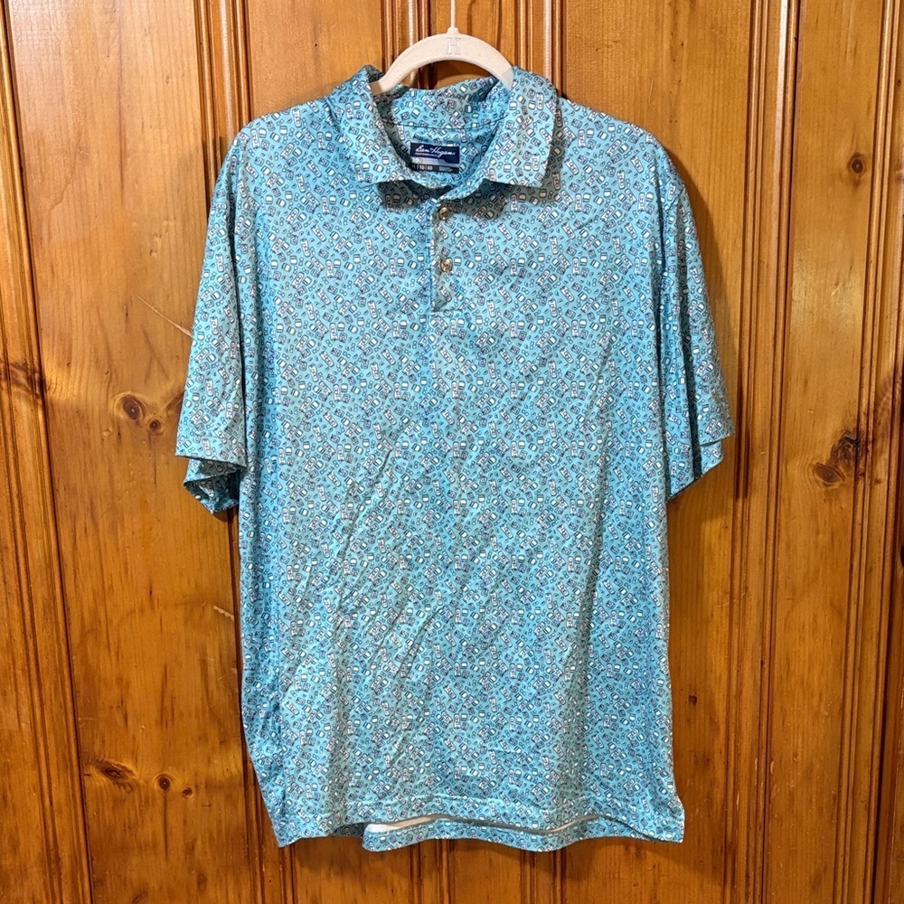 Ben Hogan Men's Spring Break Drink Print -Short Sleeve Golf Polo Shirt-Size XL